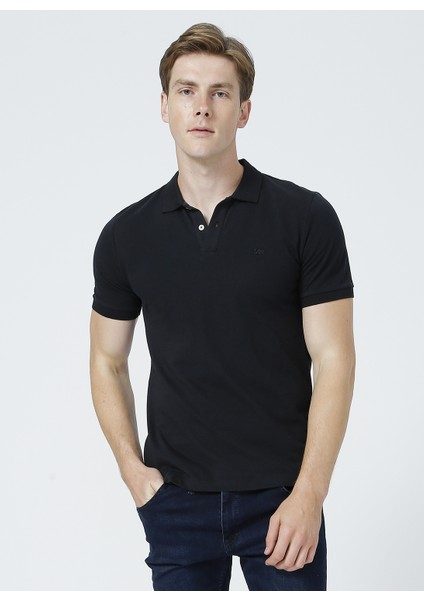 Erkek Siyah Regular Fit Polo Yaka T-Shirt