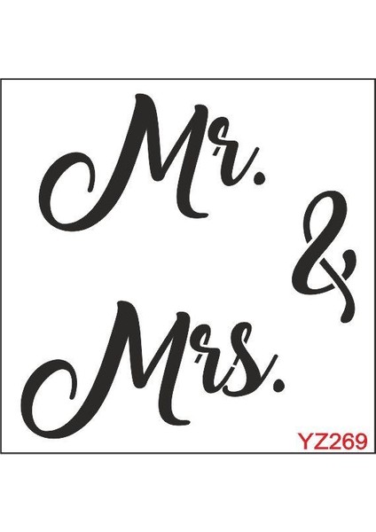 Yazı Desenler Stencil Şablon 20 x 20 cm YZ-269