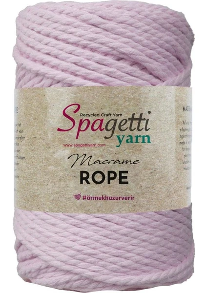 Spagettiyarn 4mm 330G Bebe Pembe 3 Büküm Halat Makrome Ipi