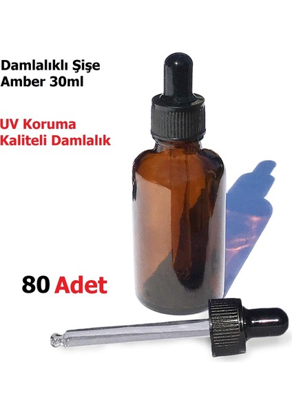 Damlalıklı Amber Şişe 30 ml x 80 Adet