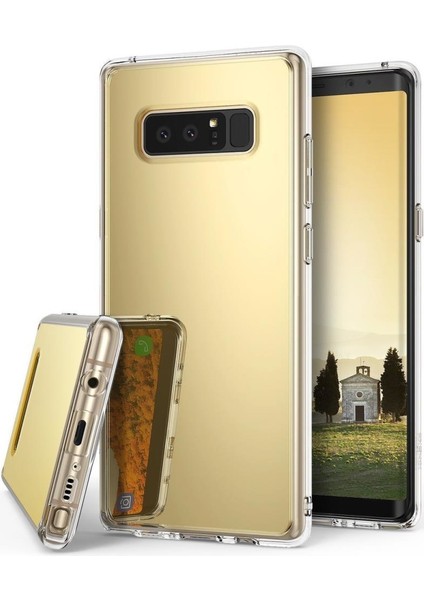 Mirror Fusion Galaxy Note 8 Aynalı Kılıf Royal Gold