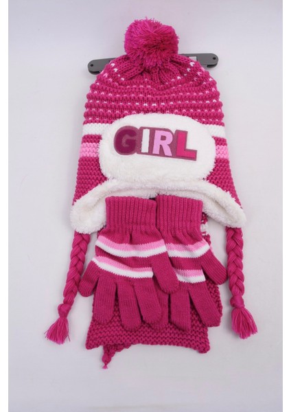 3-7 Yaş 3'lu Cocuk Atkı Bere Eldiven Set