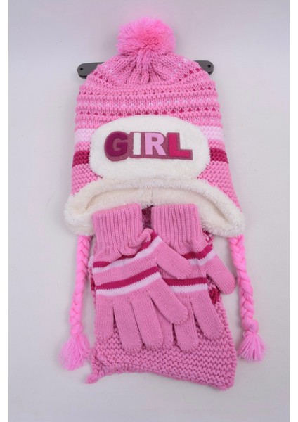 3-7 Yaş 3'lu Cocuk Atkı Bere Eldiven Set