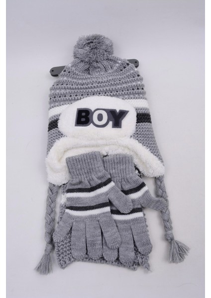 3-7 Yaş 3'lu Cocuk Atkı Bere Eldiven Set