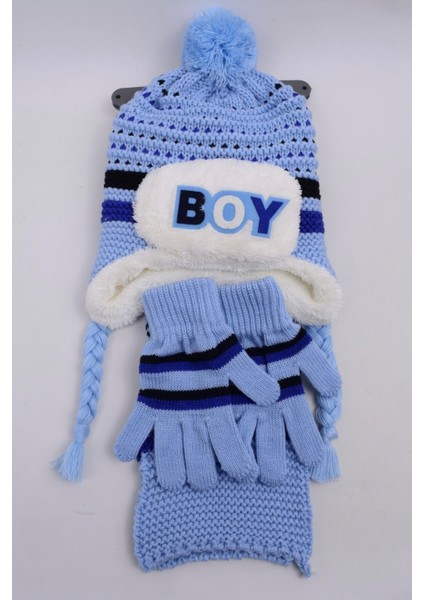 3-7 Yaş 3'lu Cocuk Atkı Bere Eldiven Set