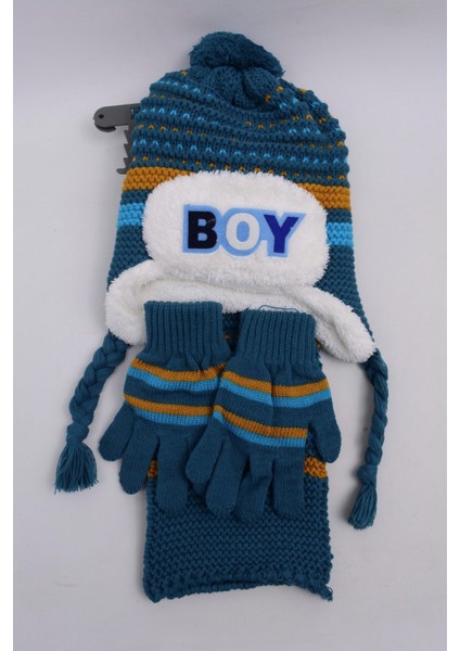 3-7 Yaş 3'lu Cocuk Atkı Bere Eldiven Set