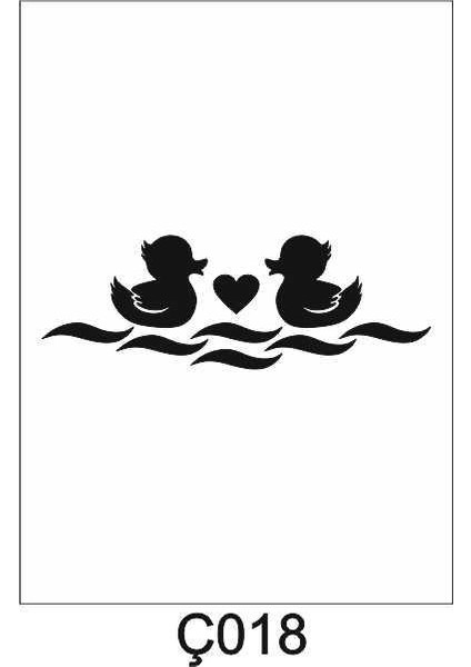 Ç-018 Çocuk Desen Stencil Şablon 15 x 30 cm