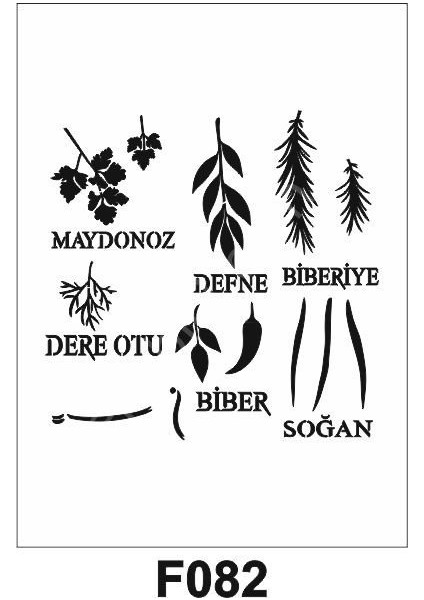 F-082 Çiçek Desen Stencil Şablon 30 x 30 cm