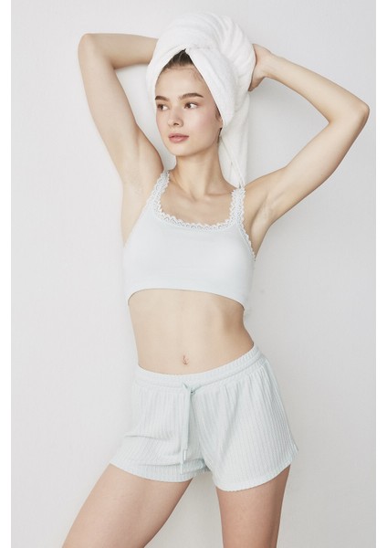 Puslu Mavi Lounge Balensiz Sütyen