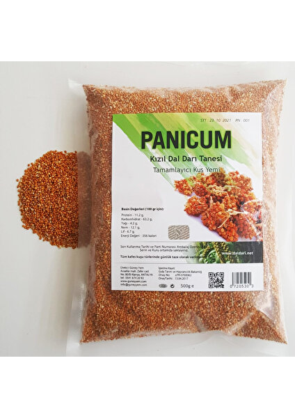 Dal Darı Net Kızıl Dal Darı Tanesi 500 gr Panicum