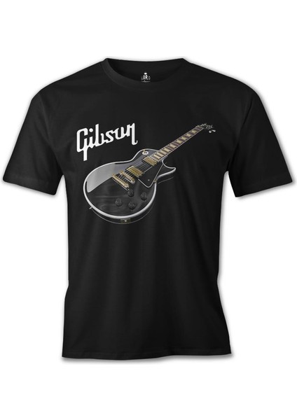 T-Shirt Gitar - Gibson 1 Siyah Erkek Tshirt