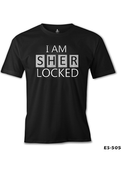 T-Shirt Sherlock - I Am Sherlocked Siyah Erkek Tshirt