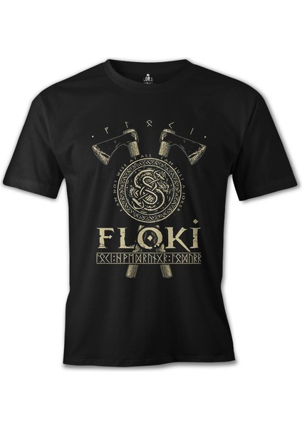 Llord T-Shirt T-Shirt Vikings - Floki Siyah Erkek T-Shirt