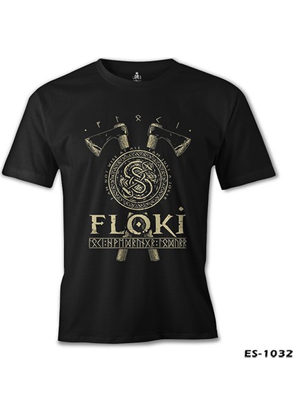 Llord T-Shirt T-Shirt Vikings - Floki Siyah Erkek T-Shirt