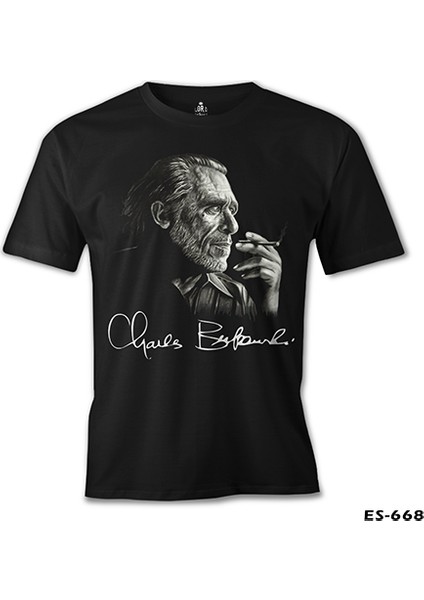 T-Shirt Charles Bukowski Siyah Erkek Tshirt fiyatları