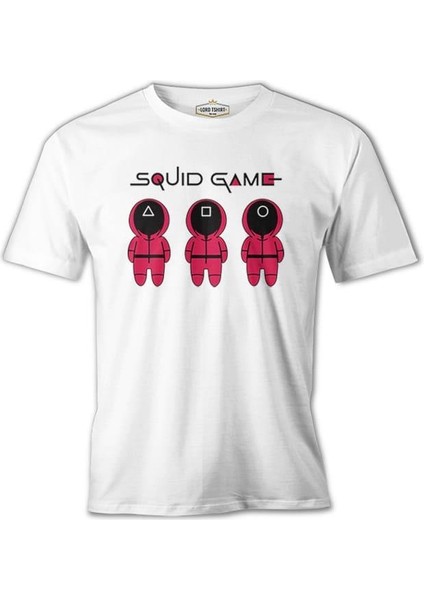 T-Shirt Squid Game - Maske Beyaz Erkek Tshirt