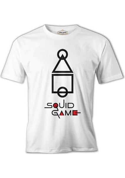 T-Shirt Squid Game - Şekil Beyaz Erkek Tshirt