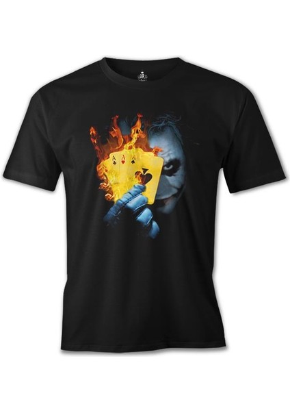T-Shirt Joker - Cards In Fire Siyah Erkek Tshirt