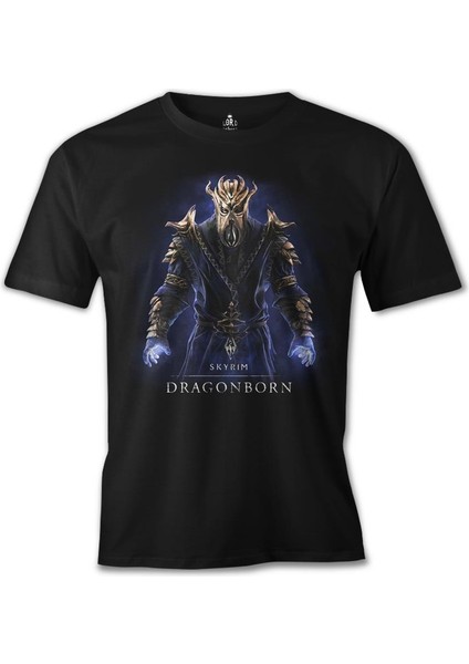 T-Shirt Skyrim - Dragonborn Siyah Erkek Tshirt