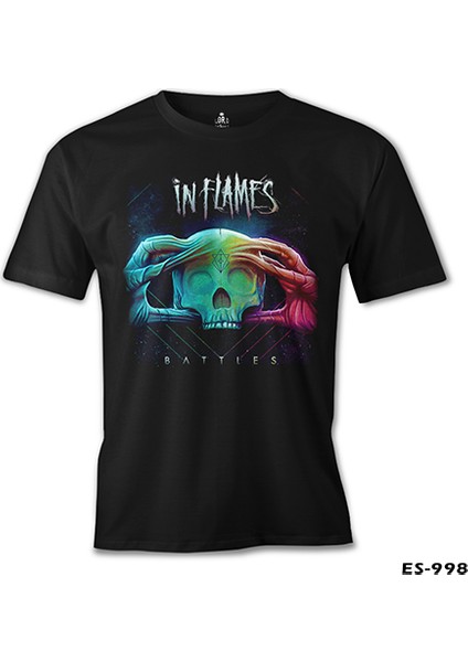 T-Shirt In Flames - Battles Siyah Erkek Tshirt fiyatları