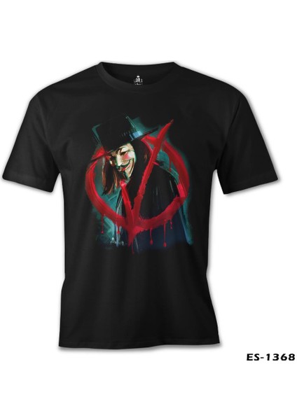 T-Shirt V For Vendetta - Give Him A Mask Siyah Erkek Tshirt