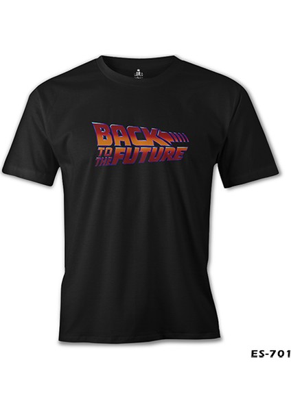 T-Shirt Back To The Future - Logo Siyah Erkek Tshirt