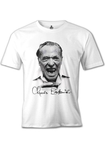 T-Shirt Charles Bukowski Beyaz Erkek Tshirt