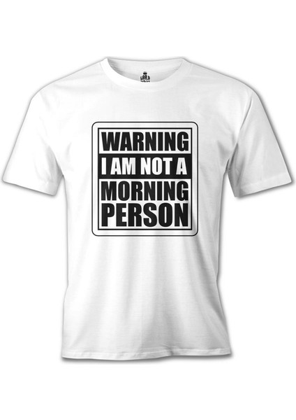 T-Shirt Not A Morning Person Beyaz Erkek Tshirt