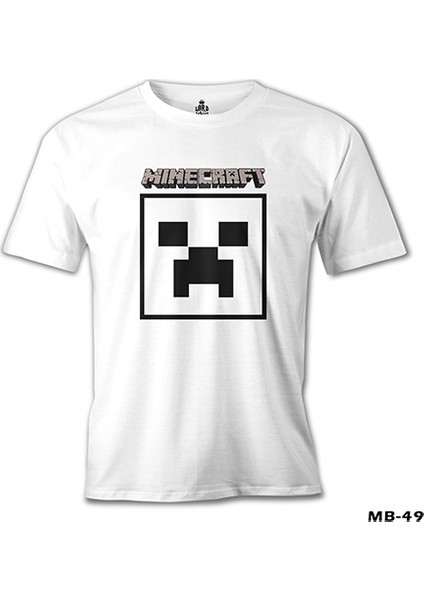 T-Shirt Minecraft - Creeper Stencil Beyaz Erkek Tshirt fiyatları
