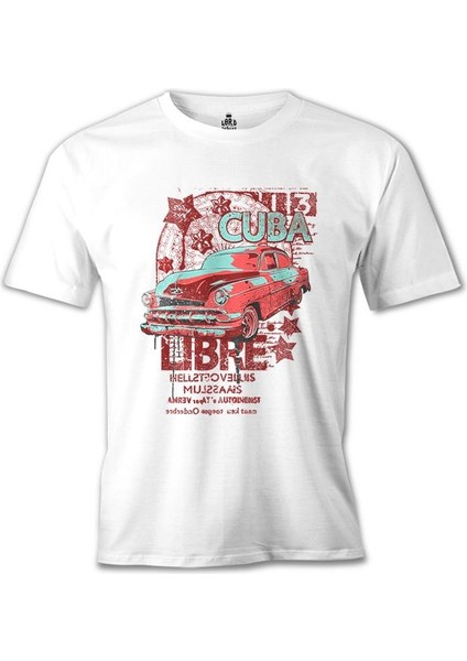 T-Shirt Küba - Araba Beyaz Erkek Tshirt