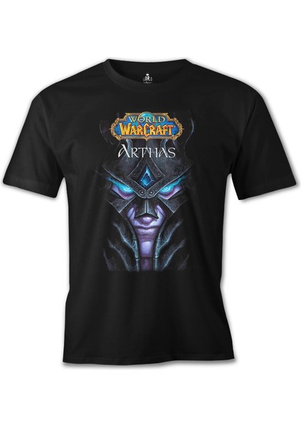 T-Shirt World Warcraft - Arthas Siyah Erkek Tshirt