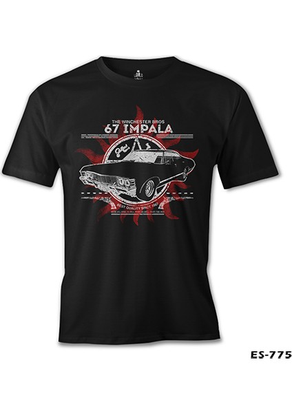 T-Shirt Supernatural - 67 Impala Siyah Erkek Tshirt