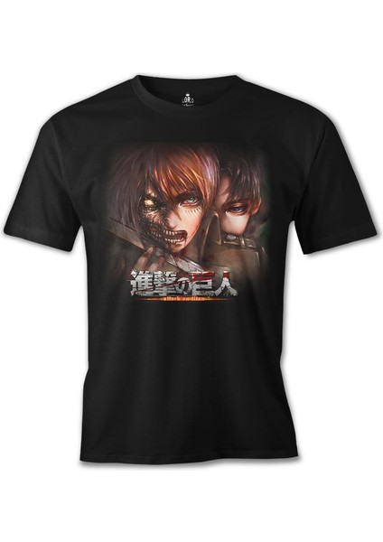 T-Shirt Attack On Titan Siyah Erkek Tshirt