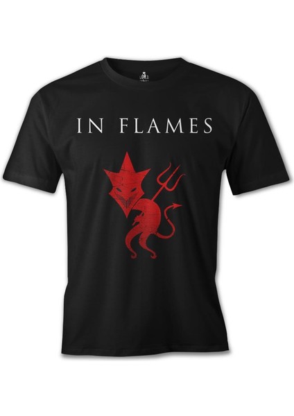 T-Shirt In Flames Siyah Erkek Tshirt