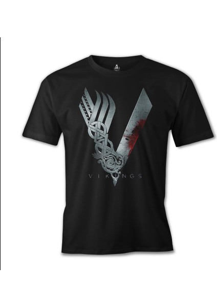 T-Shirt Vikings Siyah Erkek Tshirt