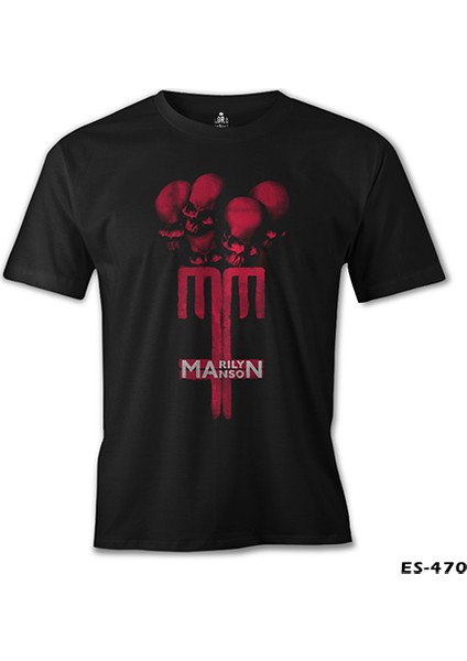 T-Shirt Marilyn Manson - mm Siyah Erkek Tshirt