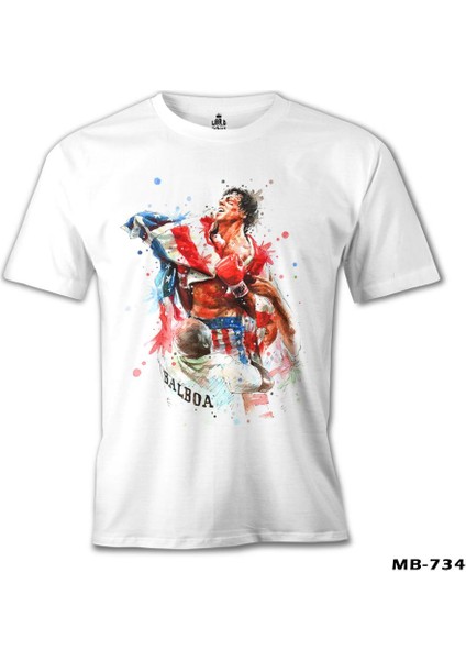 T-Shirt Rocky Balboa - Bayrak Beyaz Erkek Tshirt fiyatları