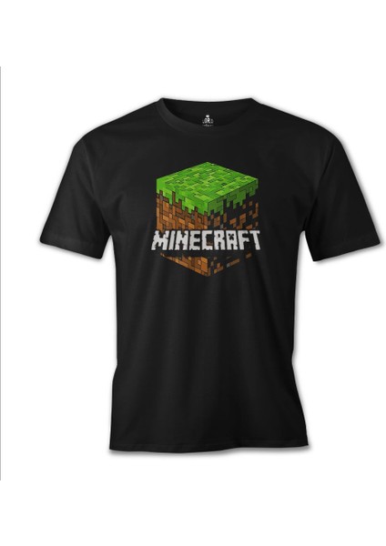 T-Shirt Minecraft - Cube Siyah Erkek Tshirt