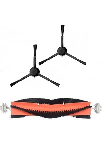 Dreame L10 Pro Uyumlu 2li Siyah Yan Fırça ve 1li Ana Fırça