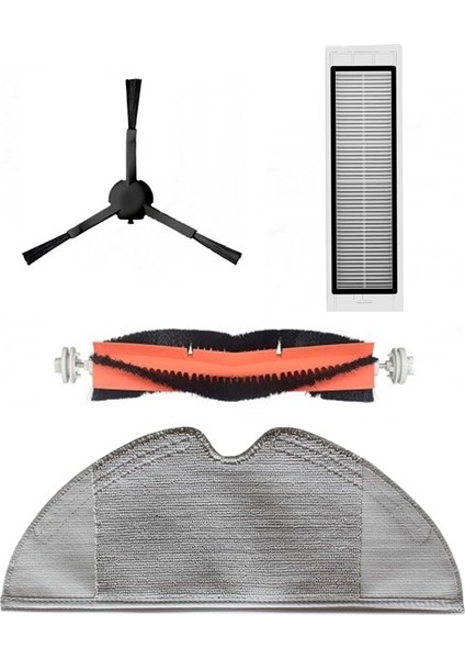 Dreame F9 Uyumlu Siyah Yan Fırçalı 4lü Set