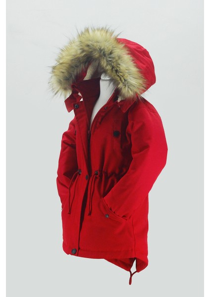 Asortik Unisex Mont Kaban Kışlık Kanvas Kumaş Büzmeli Diz Üstü İçi Kürk Kapüşonlu Kaban Mont-MNT-0005 fiyatları
