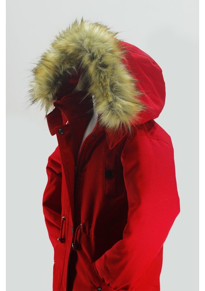 Asortik Unisex Mont Kaban Kışlık Kanvas Kumaş Büzmeli Diz Üstü İçi Kürk Kapüşonlu Kaban Mont-MNT-0005 indirimleri