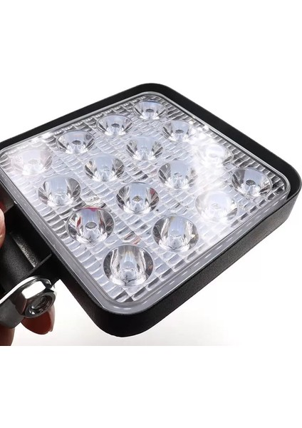 Kare 16 Led Beyaz Sis Lambası