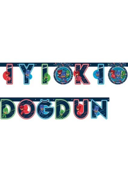Partipan Pj Masks Iyiki Doğdun Yazı Banner