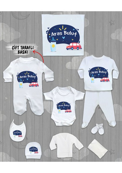 Isme Özel 10'lu Pamuklu Erkek Bebek Hastane Çıkışı SETI_MT_101-10