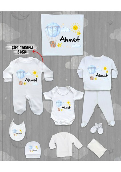 Isme Özel 10'lu Pamuklu Erkek Bebek Hastane Çıkışı SETI_MT_110-10
