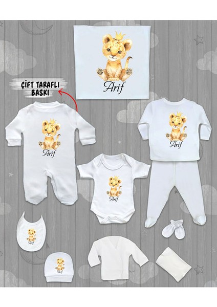 Isme Özel 10'lu Pamuklu Erkek Bebek Hastane Çıkışı SETI_MT_114-10