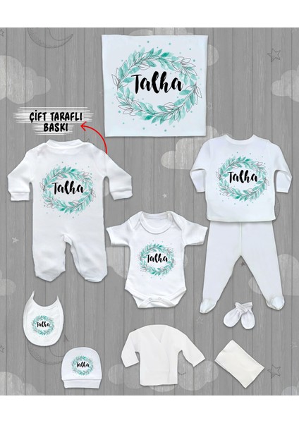 Isme Özel 10'lu Pamuklu Erkek Bebek Hastane Çıkışı SETI_MT_115-10