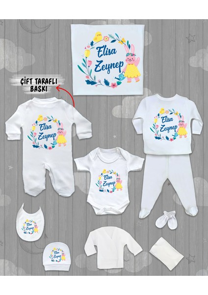 Isme Özel 10'lu Pamuklu Kız Bebek Hastane Çıkışı SETI_MT_117-10