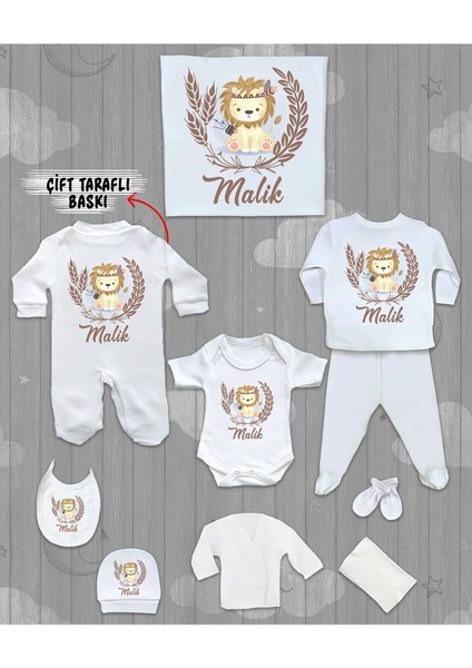Isme Özel 10'lu Pamuklu Erkek Bebek Hastane Çıkışı SETI_MT_121-10